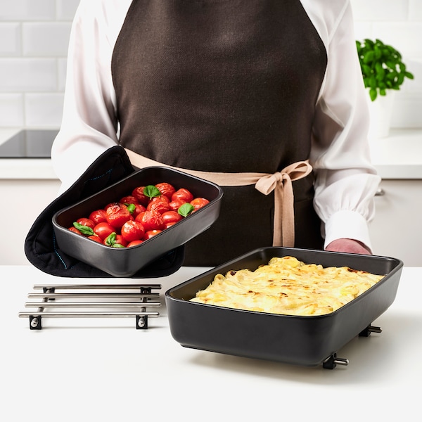 IKEA LYCKAD baking/serving dish, set of 2, dark gray, Ikea Ireland | 4973NUPGO