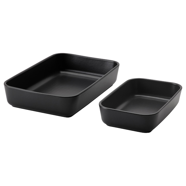 IKEA LYCKAD baking/serving dish, set of 2, dark gray, Ikea Ireland | 4973NUPGO