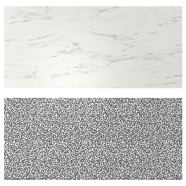 IKEA LYSEKIL wall panel, double sided white marble effect, 48x19 in Black / White Mosaic Patterned, Ikea Ireland | 6217IXPAM