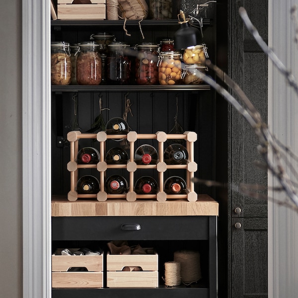 IKEA MAGNETISK 12-bottle wine rack, solid wood, Ikea Ireland | 0893MOYGS
