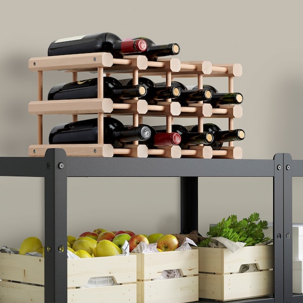 IKEA MAGNETISK 12-bottle wine rack, solid wood, Ikea Ireland | 0893MOYGS