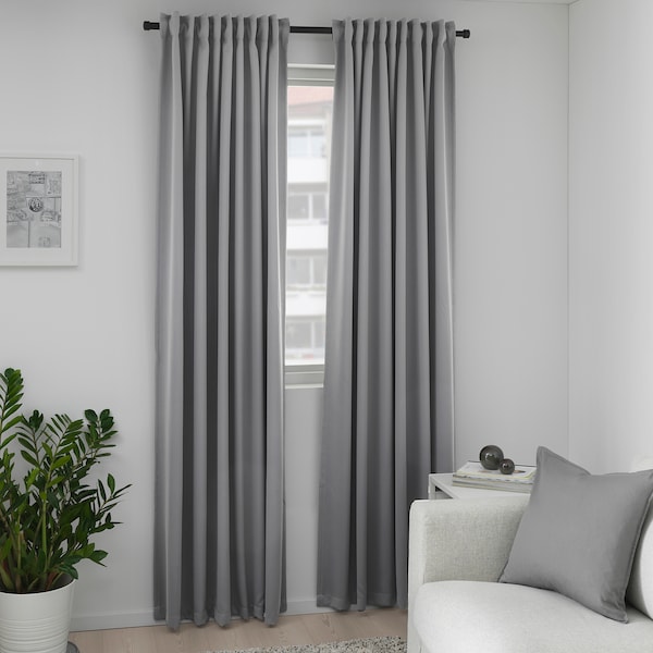 IKEA MAJGULL Blackout curtains, 1 pair, 57x98 in Gray, Ikea Ireland | 6841GFNIS