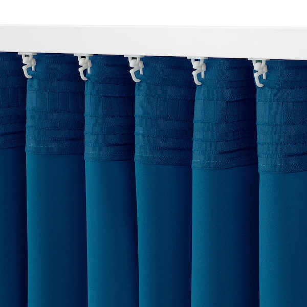 IKEA MAJGULL black-out curtains, 1 pair, 57x98 in Dark Blue, Ikea Ireland | 6513UDYKZ