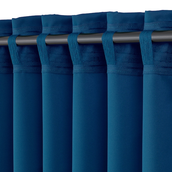 IKEA MAJGULL black-out curtains, 1 pair, 57x98 in Dark Blue, Ikea Ireland | 6513UDYKZ