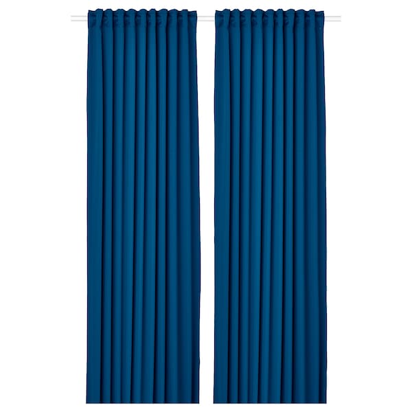 IKEA MAJGULL black-out curtains, 1 pair, 57x98 in Dark Blue, Ikea Ireland | 6513UDYKZ