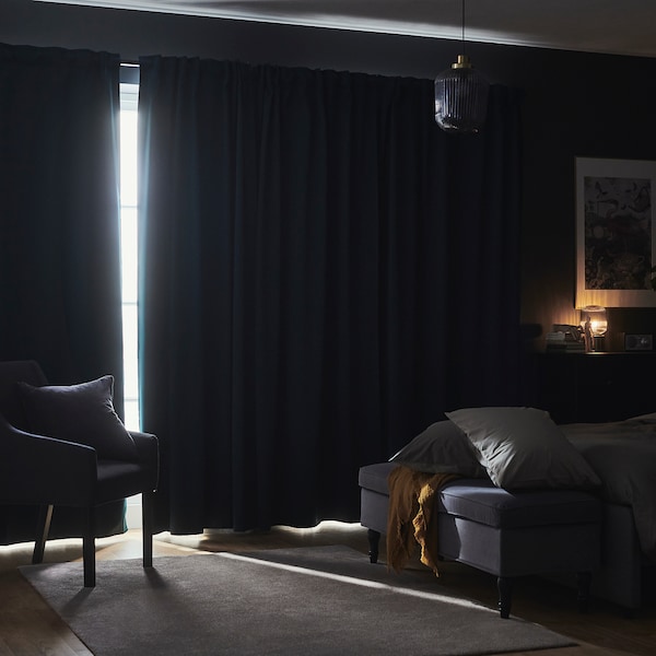 IKEA MAJGULL black-out curtains, 1 pair, 57x98 in Dark Turquoise, Ikea Ireland | 9864HWURQ