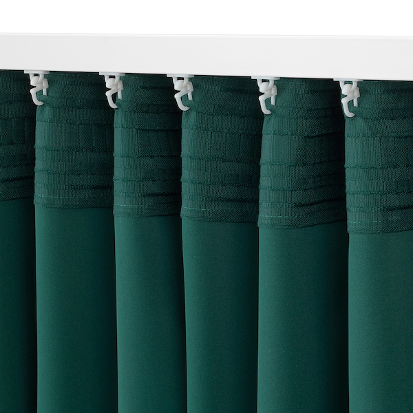 IKEA MAJGULL black-out curtains, 1 pair, dark turquoise, 57x84 in, Ikea Ireland | 8652FCTXA