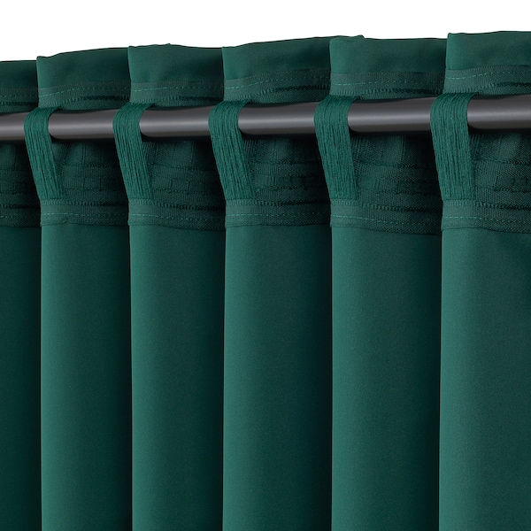 IKEA MAJGULL black-out curtains, 1 pair, dark turquoise, 57x84 in, Ikea Ireland | 8652FCTXA