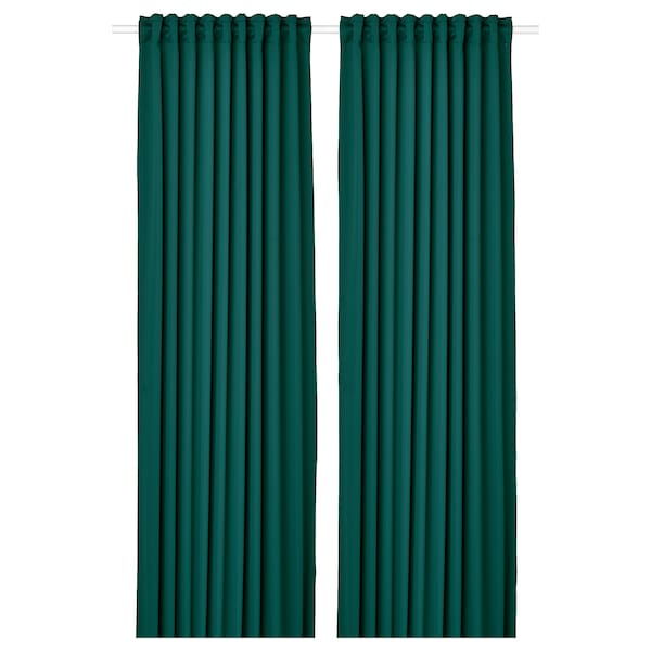 IKEA MAJGULL black-out curtains, 1 pair, dark turquoise, 57x84 in, Ikea Ireland | 8652FCTXA
