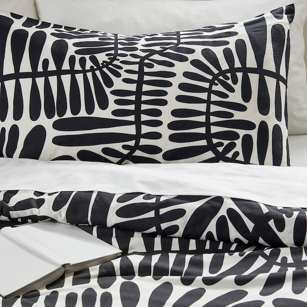 IKEA MAJSMOTT comforter set, Full/Queen Black / White, Ikea Ireland | 8543XKHPC