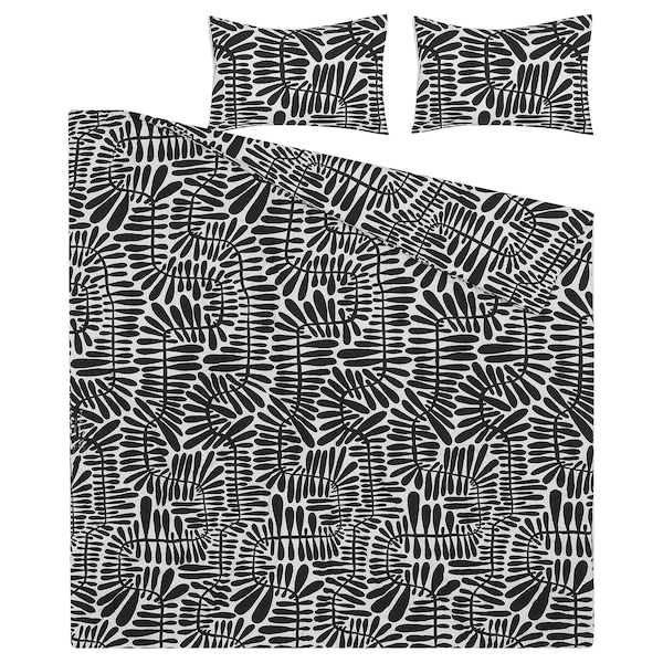 IKEA MAJSMOTT comforter set, Full/Queen Black / White, Ikea Ireland | 8543XKHPC