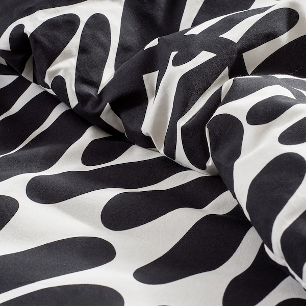 IKEA MAJSMOTT comforter set, Twin/Twin X-long Black / White, Ikea Ireland | 8153ITMNX