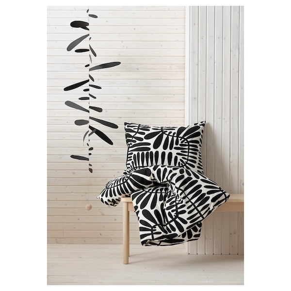 IKEA MAJSMOTT duvet cover and pillowcase(s), King Off White / Black, Ikea Ireland | 8627UCRJK