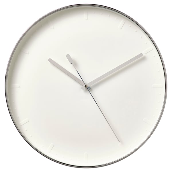 IKEA MALLHOPPA wall clock, silver color, 13 ¾ in, Ikea Ireland | 3902JDUWM