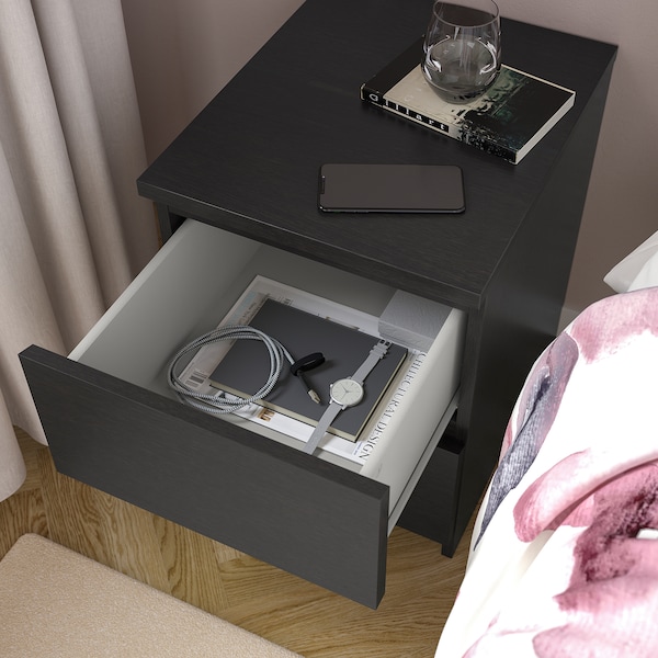 IKEA MALM 2-drawer chest, 15 3/4x21 5/8 in Black / Brown, Ikea Ireland | 5297QPSON