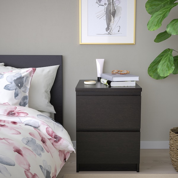 IKEA MALM 2-drawer chest, 15 3/4x21 5/8 in Black / Brown, Ikea Ireland | 5297QPSON