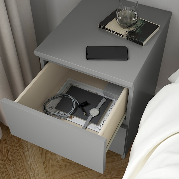 IKEA MALM 2-drawer chest, 15 3/4x21 5/8 in Gray Stained, Ikea Ireland | 8379OMZXK