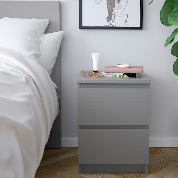 IKEA MALM 2-drawer chest, 15 3/4x21 5/8 in Gray Stained, Ikea Ireland | 8379OMZXK