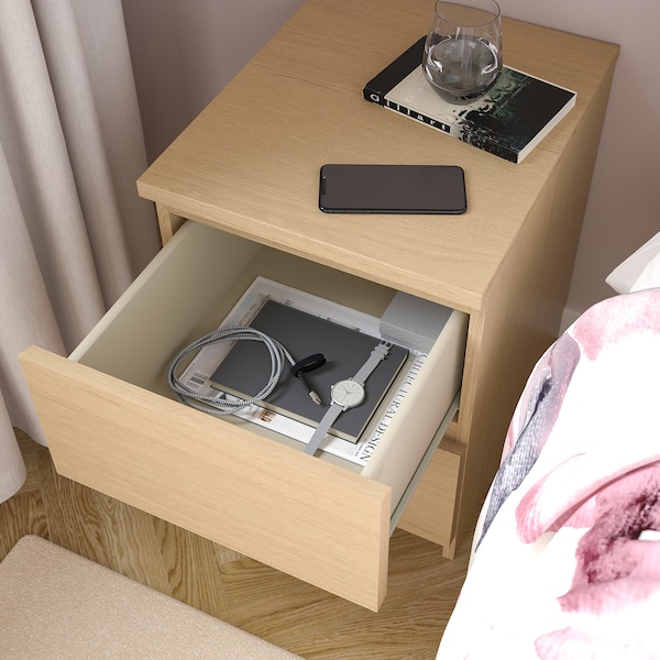 IKEA MALM 2-drawer chest, 15 3/4x21 5/8 in White Stained Oak Veneer, Ikea Ireland | 5048MFIZX