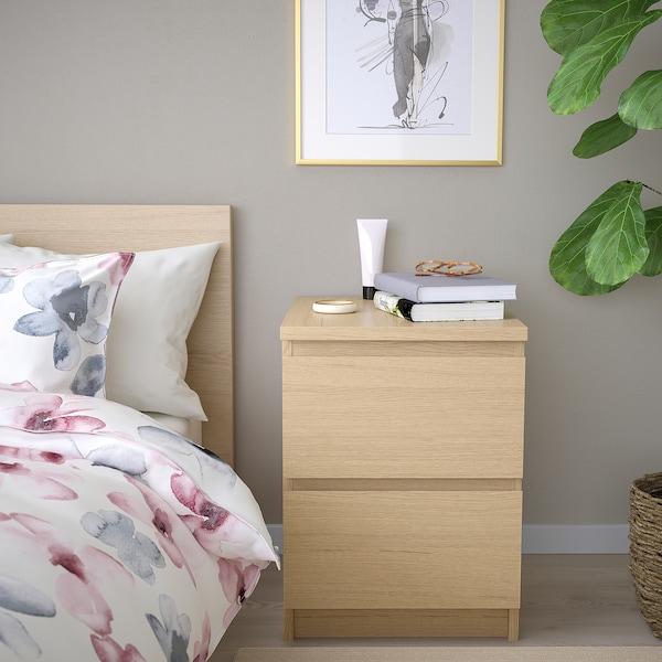 IKEA MALM 2-drawer chest, 15 3/4x21 5/8 in White Stained Oak Veneer, Ikea Ireland | 5048MFIZX
