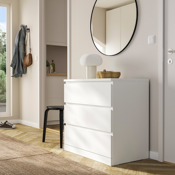 IKEA MALM 3-drawer chest, 31 1/2x30 3/4 in White, Ikea Ireland | 6032NBSIX