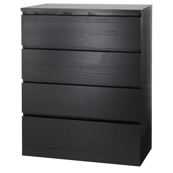 IKEA MALM 4-drawer chest, 31 1/2x39 3/8 in Black / Brown, Ikea Ireland | 8961IFZBJ