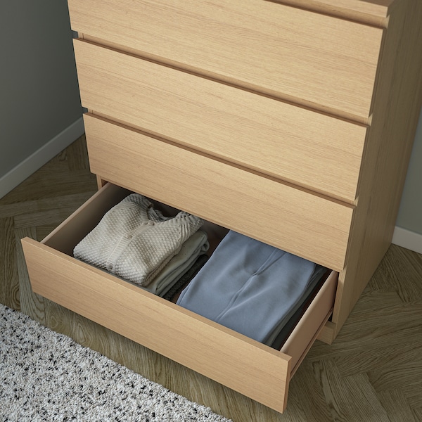 IKEA MALM 4-drawer chest, 31 1/2x39 3/8 in White Stained / Oak Veneer, Ikea Ireland | 6794CEDFH