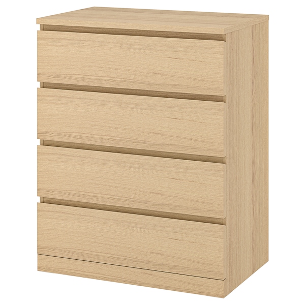 IKEA MALM 4-drawer chest, 31 1/2x39 3/8 in White Stained / Oak Veneer, Ikea Ireland | 6794CEDFH