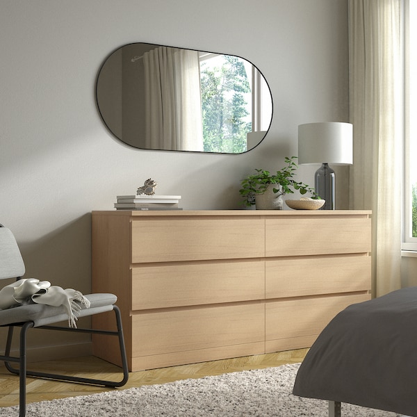IKEA MALM 6-drawer dresser, 63x30 3/4 in White Stained / Oak Veneer, Ikea Ireland | 9082CXWQR