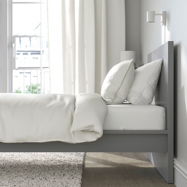 IKEA MALM Bed frame, high, Twin Gray Stained, Ikea Ireland | 1863XSMGP