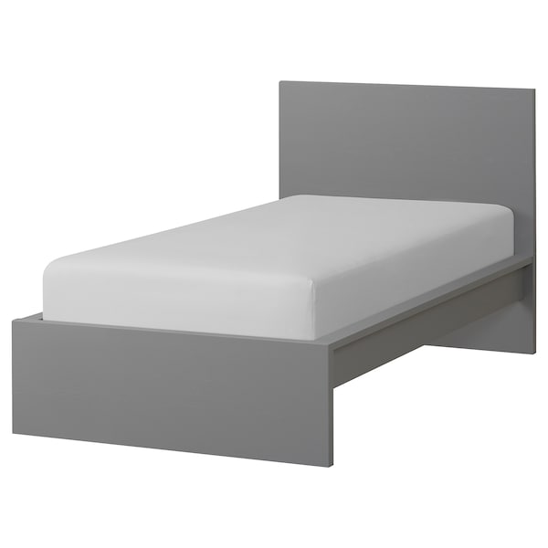 IKEA MALM Bed frame, high, Twin Gray Stained, Ikea Ireland | 1863XSMGP