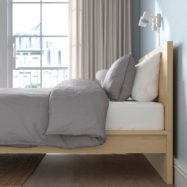 IKEA MALM bed frame, Full White Stained Oak Veneer, Ikea Ireland | 6148TKPRH