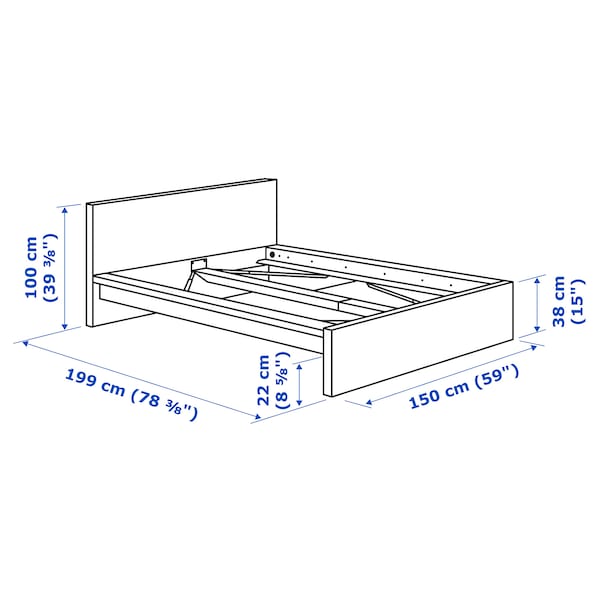 IKEA MALM bed frame, Full White, Ikea Ireland | 3892SNRFB