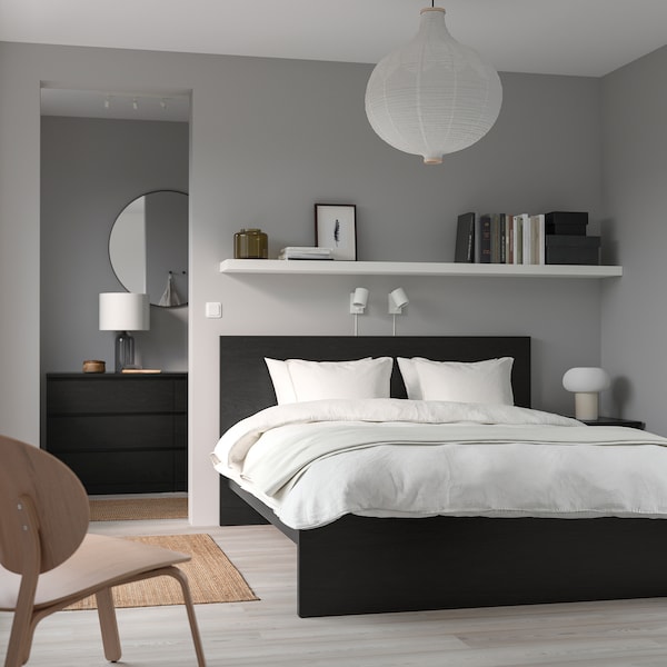IKEA MALM bed frame, Queen Black / Brown / Luröy, Ikea Ireland | 3207QDYTL