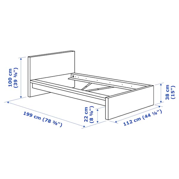 IKEA MALM bed frame, Twin White / Lönset, Ikea Ireland | 8715ZKCSW