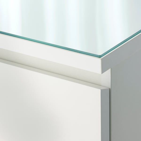 IKEA MALM glass top, white, 63x18 7/8 in, Ikea Ireland | 7064UYTGB