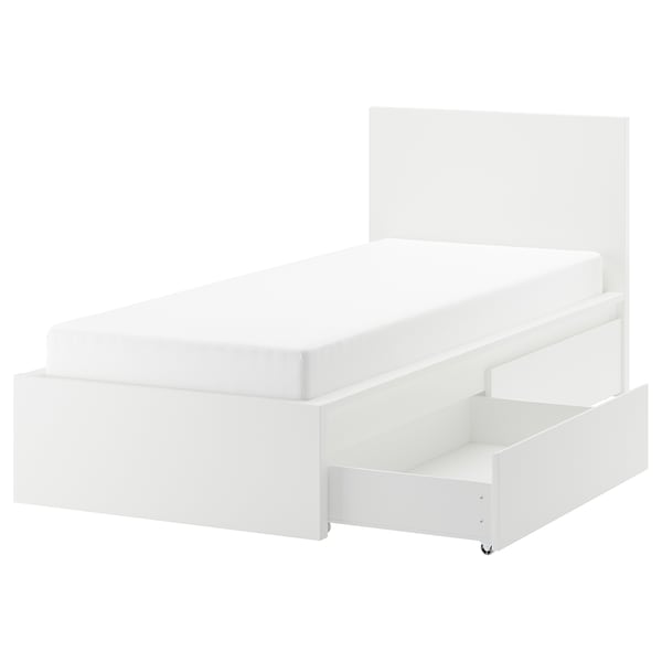 IKEA MALM high bed frame/2 storage boxes, Twin White, Ikea Ireland | 7193URSFX