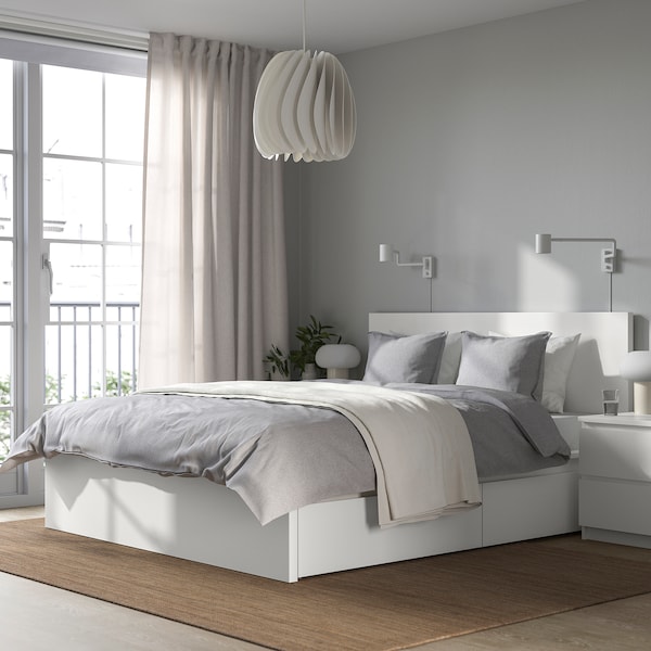 IKEA MALM high bed frame/2 storage boxes, Queen White, Ikea Ireland | 5230YGDRJ