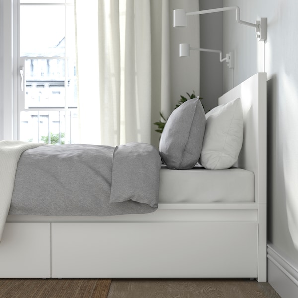 IKEA MALM high bed frame/2 storage boxes, Queen White, Ikea Ireland | 5230YGDRJ