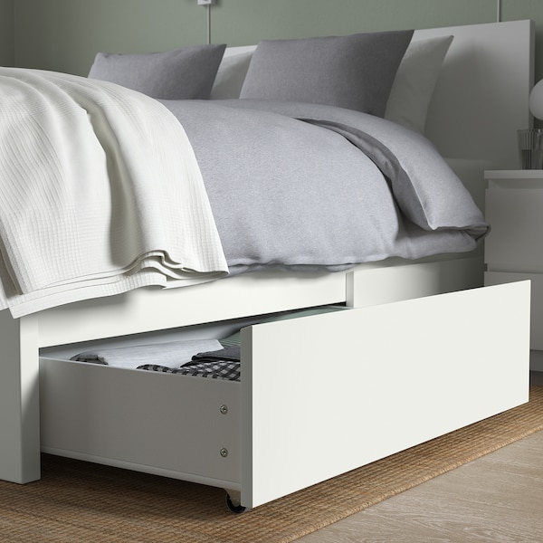 IKEA MALM high bed frame/2 storage boxes, Queen White, Ikea Ireland | 5230YGDRJ