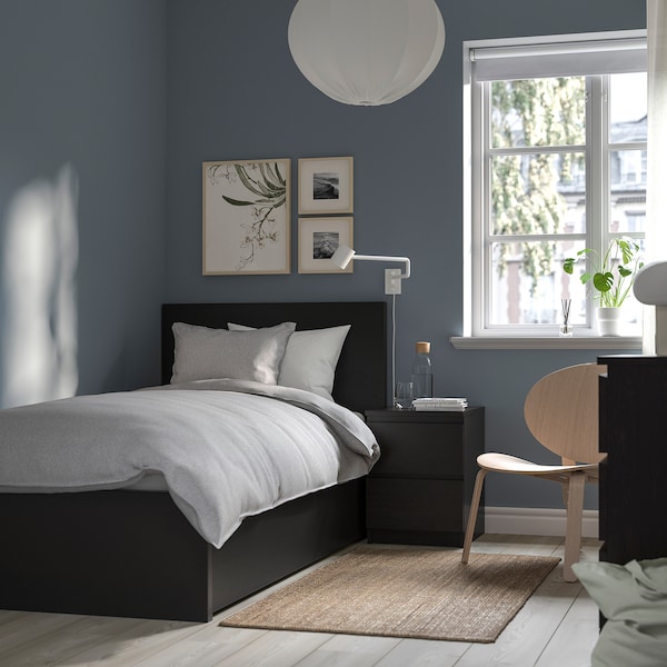 IKEA MALM high bed frame/2 storage boxes, Twin Black / Brown, Ikea Ireland | 6053QGBXE