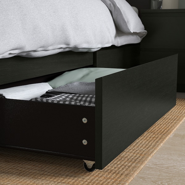 IKEA MALM high bed frame/2 storage boxes, Twin Black / Brown, Ikea Ireland | 6053QGBXE