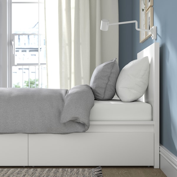 IKEA MALM high bed frame/2 storage boxes, Twin White / Luröy, Ikea Ireland | 3769VCSGK