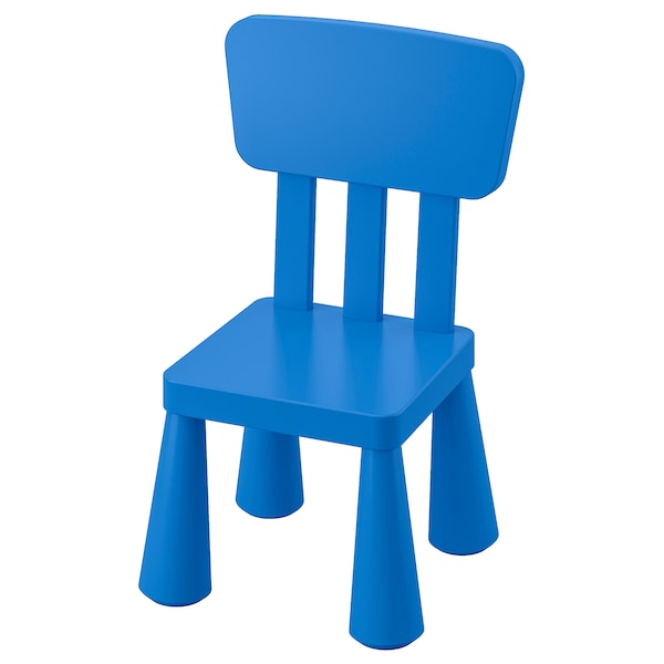 IKEA MAMMUT children\'s chair, indoor/outdoor/blue Blue, Ikea Ireland | 8435TLOJS