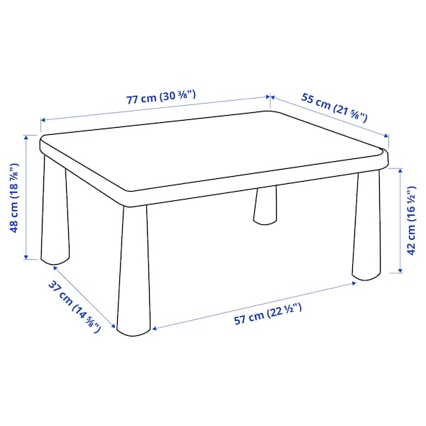 IKEA MAMMUT children's table, indoor/outdoor, 30 3/8x21 5/8 in White, Ikea Ireland | 2849POGTV