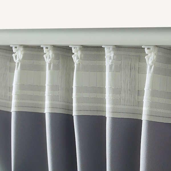 IKEA MARJUN room darkening curtains, 1 pair, gray, 57x98 in, Ikea Ireland | 9628VBHOS
