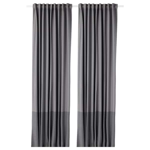IKEA MARJUN room darkening curtains, 1 pair, gray, 57x98 in, Ikea Ireland | 9628VBHOS