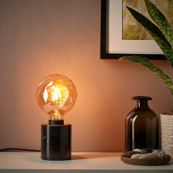 IKEA MARKFROST Table lamp, marble black, Ikea Ireland | 3621DQLSX