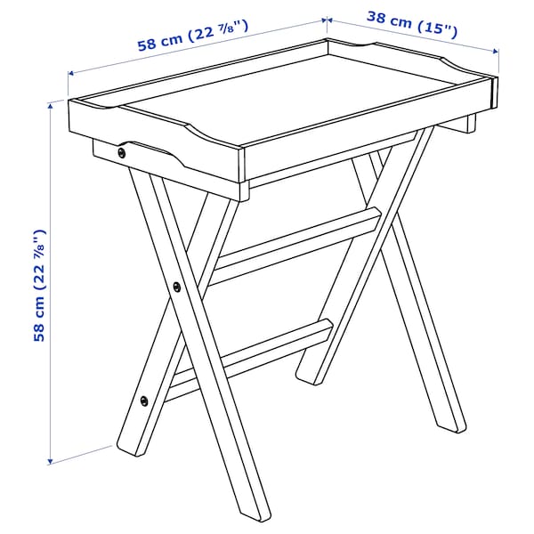 IKEA MARYD tray table, gray, 22 7/8x15x22 7/8 in, Ikea Ireland | 8647EAXBT