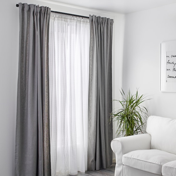 IKEA MATILDA sheer curtains, 1 pair, white, 55x84 in, Ikea Ireland | 5372TXLKO
